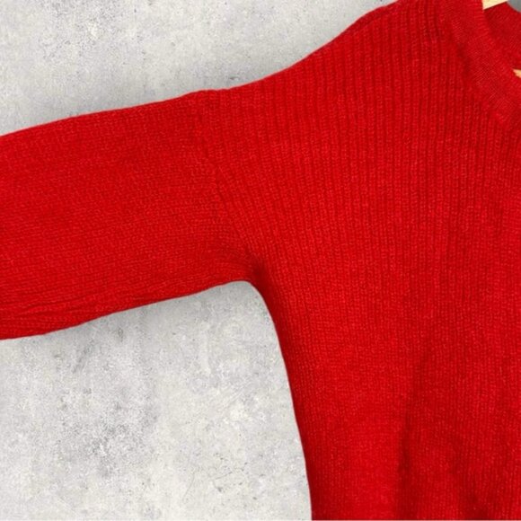 Sezane Cooper Mohair Alpaca Tie Neck Sweater Red Womens Size Medium French Knit - Picture 9 of 14